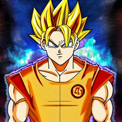 Prompt: Lebron James cosplay as Super saiyan Goku, detailed digital art, colourful masterpiece beautiful beautiful beautiful