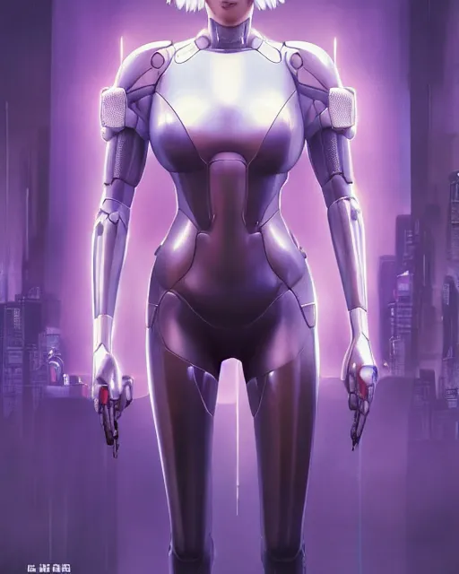 Image similar to weta disney pixar movie still portrait photo of motoko kusanagi ghost in the shell : : as cyborg woman by pixar : : by weta, wlop, ilya kuvshinov, rossdraws, artgerm, marvel, maxim cover, latex, octane render, sweaty, iridescent, bright morning, anime, liosh, mucha : :