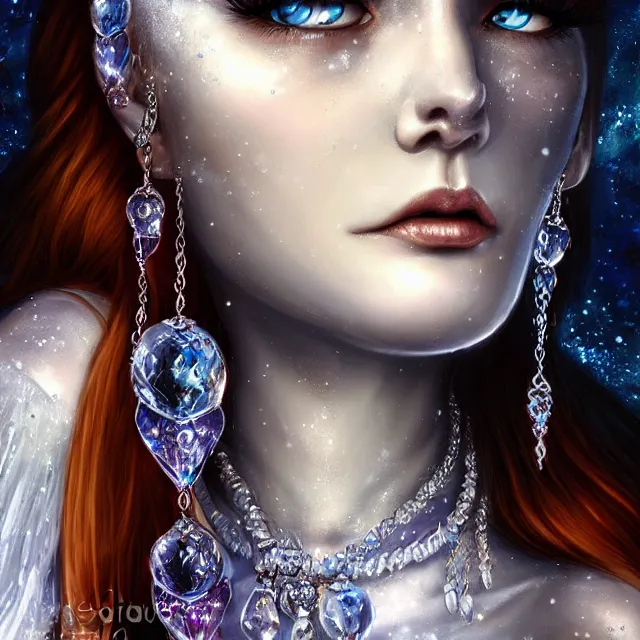 Image similar to perfectly centered close up portrait, goddess of ice, candid photography, by anne stokes, highly detailed, character concept