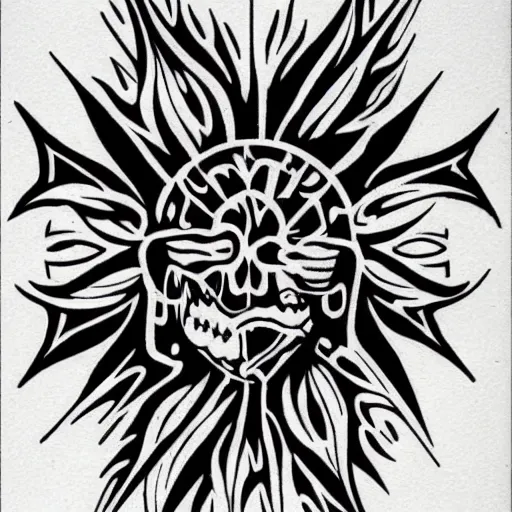 Image similar to tattoo design, stencil, tattoo stencil, traditional, a world famous tattoo