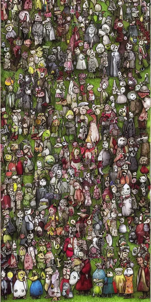 Image similar to an easter parade by alexander jansson and where's waldo