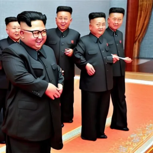 Prompt: Kim Jong Un does Push ups with one hand
