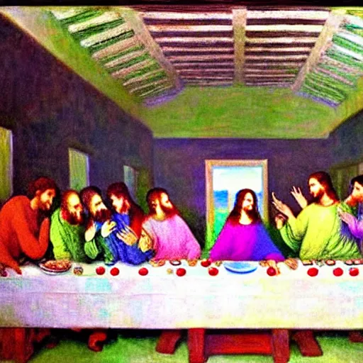 Image similar to the last supper, painted by monet