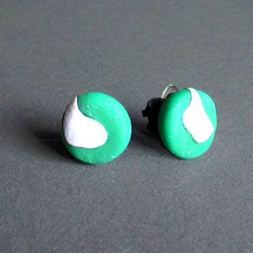 Prompt: futuristic polymer clay earrings