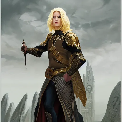 Image similar to an epic fantasy comic book style full body portrait painting of a young blonde boy who is over confident, wearing plain thief clothes, d & d, fantasy, intricate, elegant, highly detailed, digital painting, artstation, concept art, matte, sharp focus, illustration, art by artgerm and greg rutkowski and alphonse mucha