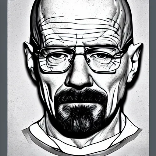 Image similar to Walter White, accurate anatomy, highly detailed, digital art, centered, portrait, colored