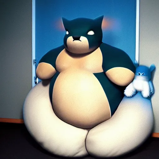 Prompt: snorlax real life photo