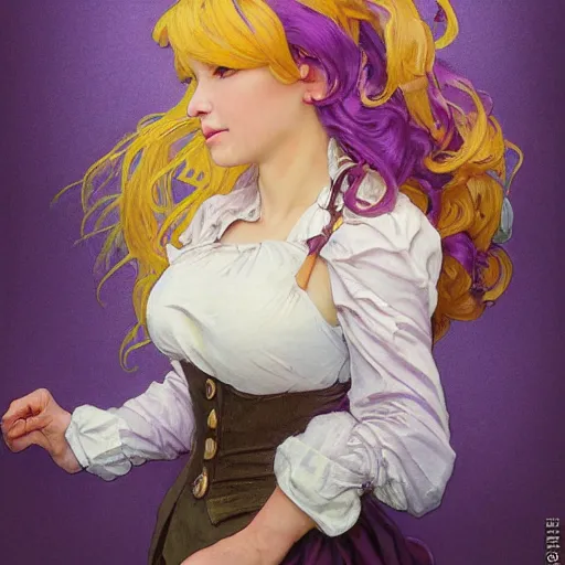 Image similar to portrait of a menacing beautiful Applejack, short muzzle, top half of body, My Little Pony, by Stanley Artgerm Lau , greg rutkowski, thomas kindkade, alphonse mucha, loish, norman rockwell, J. C. Leyendecker. bright purple mane, purple fur, angry complexion, beautiful detailed eyes, black rose frame. D&D, fantasy. Trending on artstation rule of thirds extremely detailed old illustration hd 4k