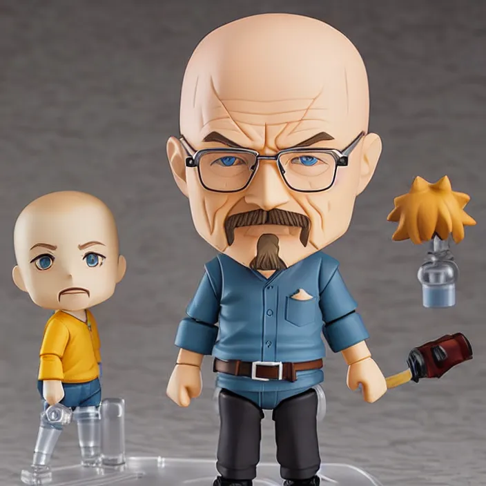 Prompt: walter white, an anime nendoroid of walter white, figurine, detailed product photo