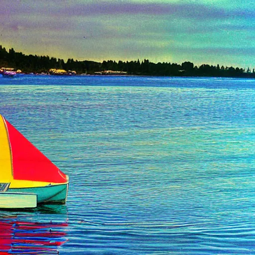 Image similar to colorful sailboat, photorealism, velvia film