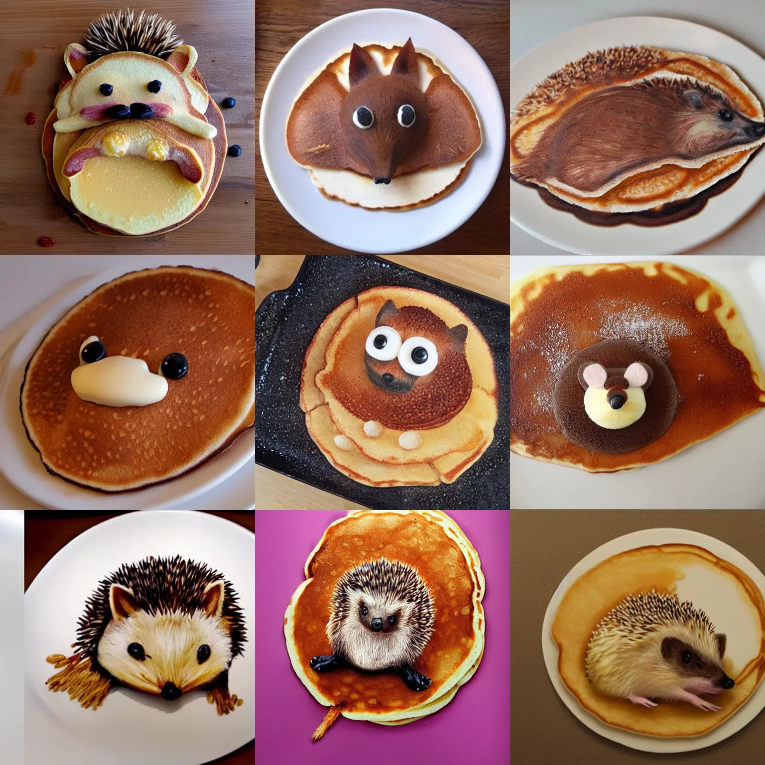 Prompt: Hedgehog pancake, hyper realistic