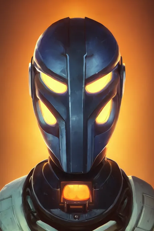 Image similar to epic mask helmet robot ninja portrait stylized as fornite style game design fanart by concept artist gervasio canda, behance hd by jesper ejsing, by rhads, makoto shinkai and lois van baarle, ilya kuvshinov, rossdraws global illumination radiating a glowing aura global illumination ray tracing hdr render in unreal engine 5