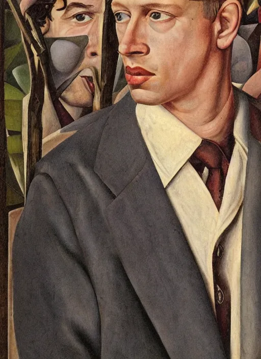 Prompt: portrait, elegant, highly detailed, matte painting, by stanley spencer