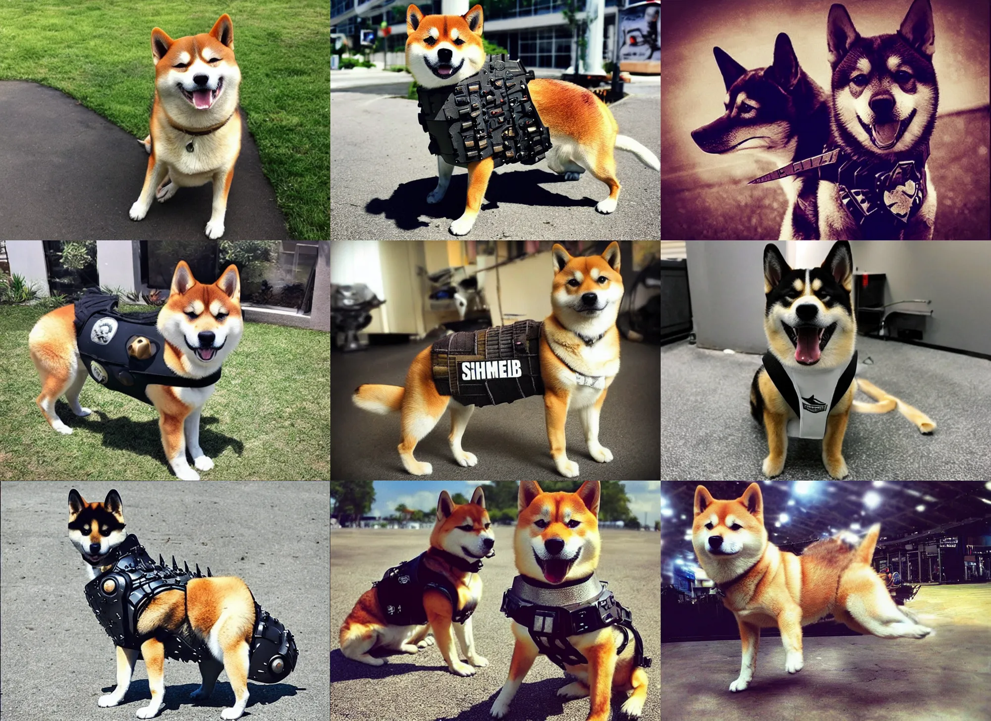 Prompt: instagram photo, shiba dog wearing an armor as armored core v. day, summer,