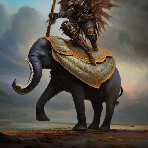 Prompt: dnd loxodon carrying paintings, fantasy, dnd, detailed, digital art, 8 k