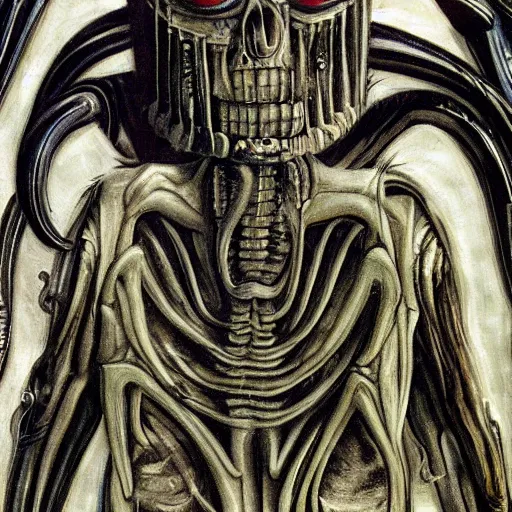 Prompt: ''a H.R. Giger painting''