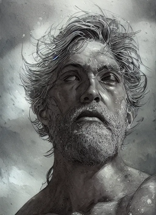 Prompt: portrait, Poseidon, watercolor, dramatic lighting, cinematic, establishing shot, extremly high detail, foto realistic, cinematic lighting, pen and ink, intricate line drawings, by Yoshitaka Amano, Ruan Jia, Kentaro Miura, Artgerm, post processed, concept art, artstation, matte painting, style by eddie mendoza, raphael lacoste, alex ross