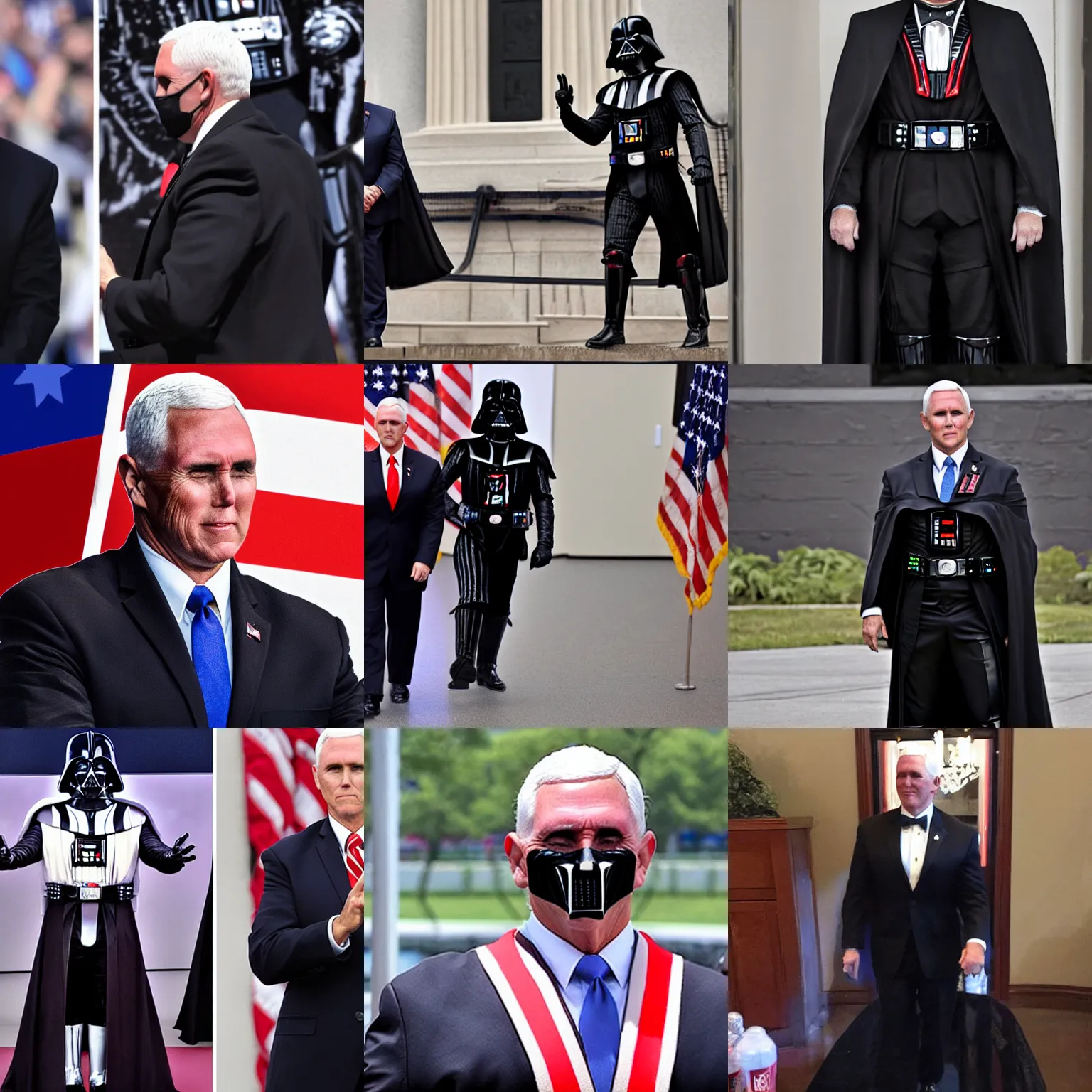 Prompt: Mike Pence in a darth vader suit