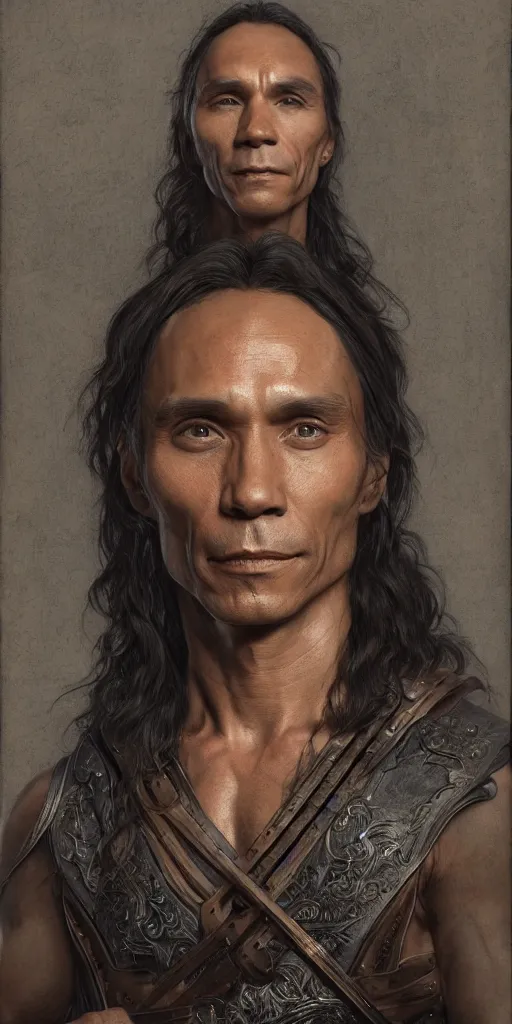 Image similar to zahn mcclarnon, fame of thrones masterpiece by edgar maxence and ross tran and michael whelan, gustav dore, 8 k, octane render