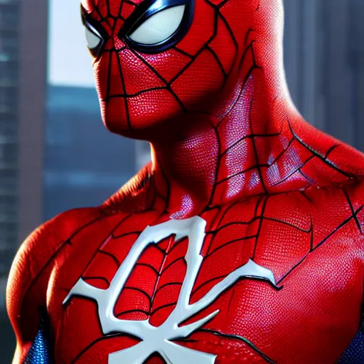 Image similar to Kane big red machine as spiderman , muscle extremely detailed, fantastic details full face, mouth, trending on artstation, pixiv, cgsociety, hyperdetailed Unreal Engine 4k 8k ultra HD, WLOP