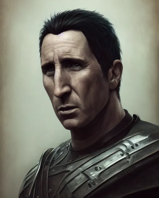 Prompt: An epic fantasy comic book style portrait painting of a very imposing Trent Reznor, character design by Mark Ryden and Pixar and Hayao Miyazaki, unreal 5, DAZ, hyperrealistic, octane render, cosplay, RPG portrait, dynamic lighting, intricate detail, cinematic