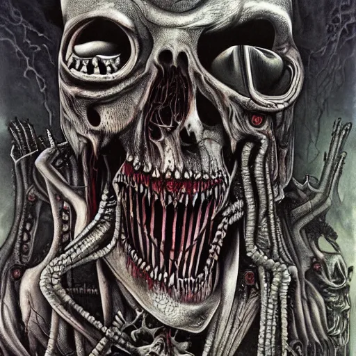 Prompt: zombie apocalypse by h. r. giger, detailed