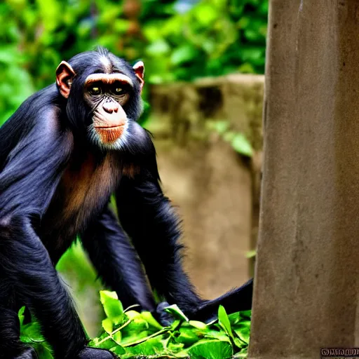 Image similar to a cat - chimpanzee - hybrid, animal photography