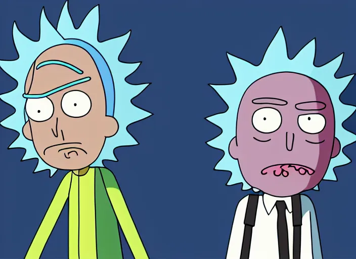 Prompt: portrait photo still of real life rick and morty, 8 k, 8 5 mm, f. 1 4