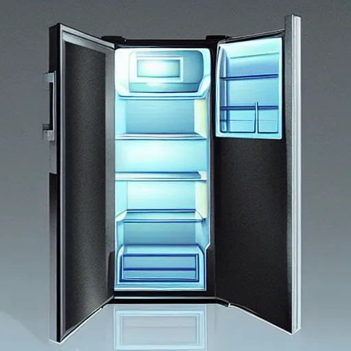 Prompt: a refrigerator that is a portal to the universe, highly detailed, concept art