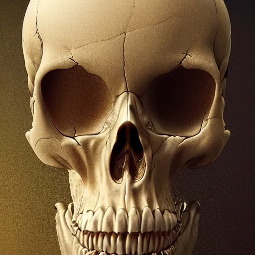 Image similar to portrait_of_a_melting_skull._intricate_abstract._intricate_artwork._by_Tooth_Wu_wlop_beeple_dan_mumford._octane_render_trending_on_artstat