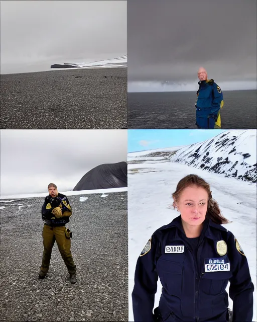 Prompt: a police mugshot of nadine thompson in svalbard & jan mayen islands