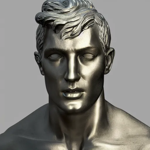 Image similar to portrait of statue glory, chrome, reflect, 8 k uhd, unreal engine, octane render in the artstyle of greg rutkowski