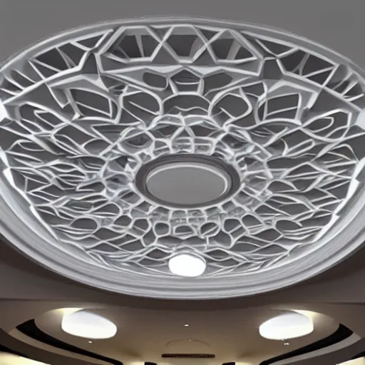 Prompt: a 3d printed ceiling