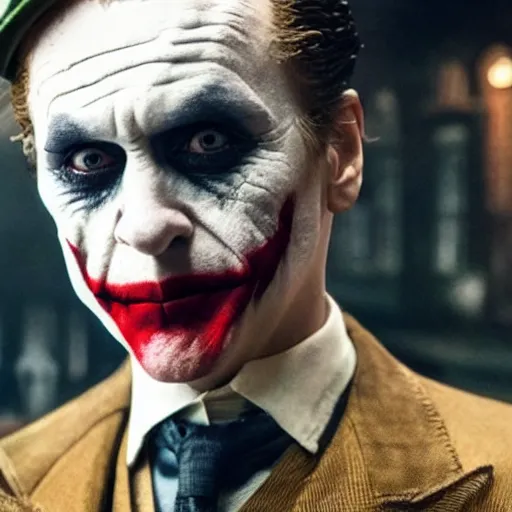 Image similar to The joker in Peaky Blinders very detailed 4K quality super realistic