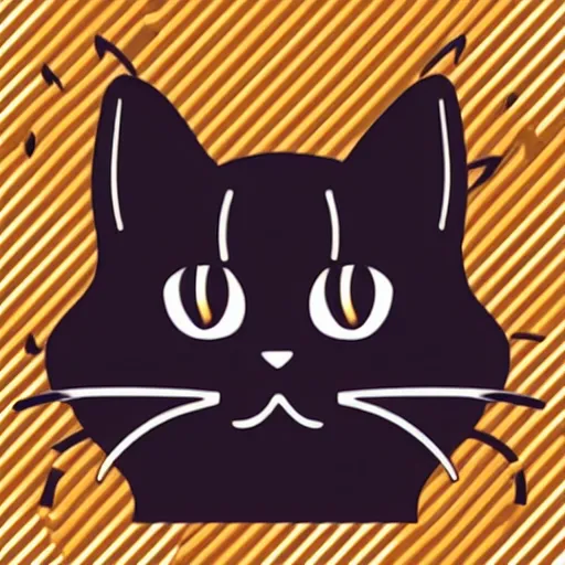 Prompt: vector logo of cute cat listening to music, 4k UHD, iconic design
