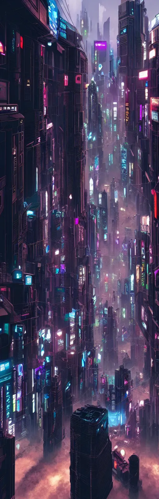 Prompt: a big realistic detailed cyberpunk city,