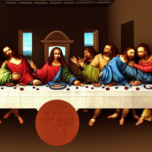 Image similar to “The Last Supper” by Da Vinci in the style of a data visualisation