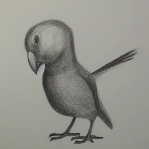 Prompt: bird with bodybuilder arms, pencil drawing,