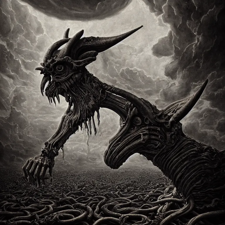 surreal face portrait of ribbed baphomet in hell | Stable Diffusion ...