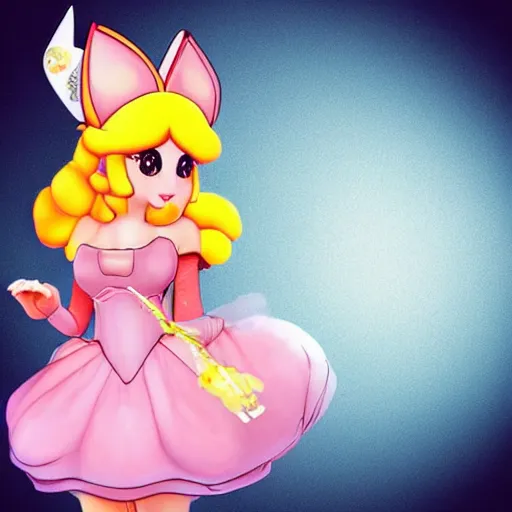 Image similar to “princess peach as catgirl”