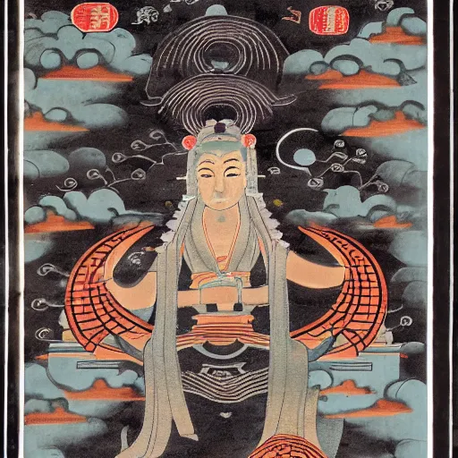 Image similar to oracle of the void as chinese scroll art