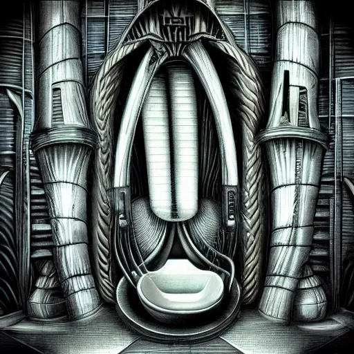 Image similar to HR Giger style toilet