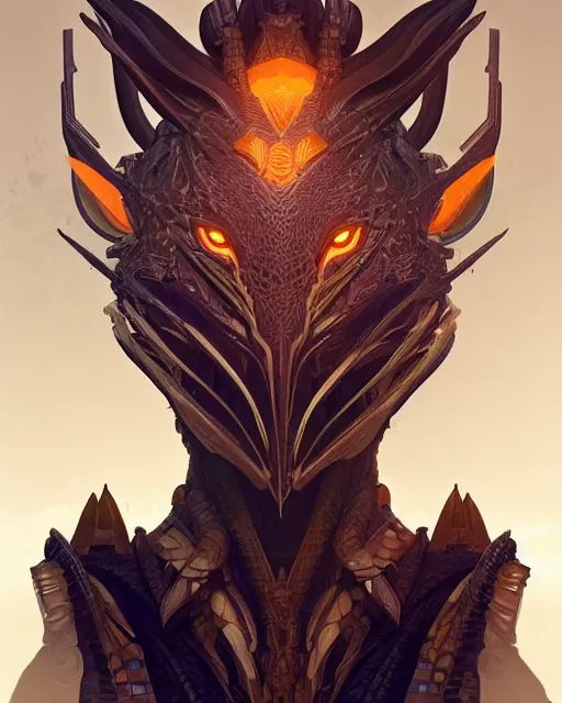 Prompt: symmetry!! portrait of a dragon in the style of horizon zero dawn, machine face, intricate, elegant, highly detailed, digital painting, artstation, concept art, smooth, sharp focus, illustration, art by artgerm and greg rutkowski and alphonse mucha, 8 k