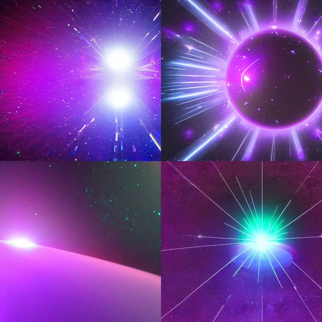 Prompt: a purple crystal refracting lights, floating in space. 8k digital render
