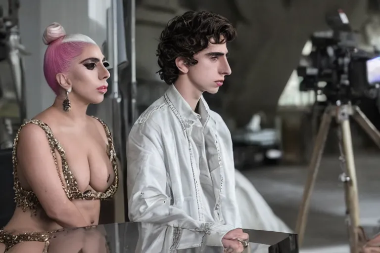 Prompt: lady gaga and timothee chalamet, red weapon 8 k s 3 5, cooke anamorphic / i lenses, highly detailed, cinematic lighting