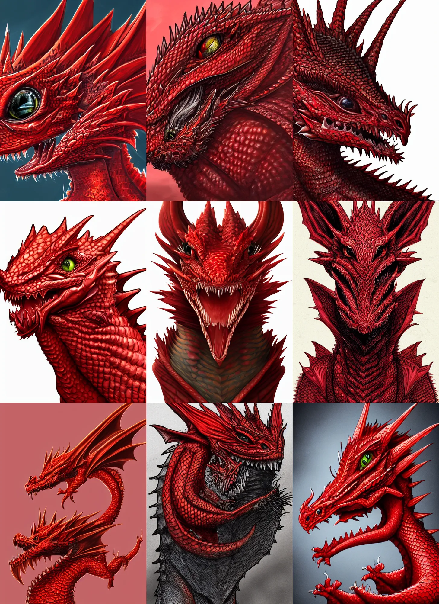 Prompt: a small arrogant red dragonling pet, highly detailed illustration, headshot, 4k