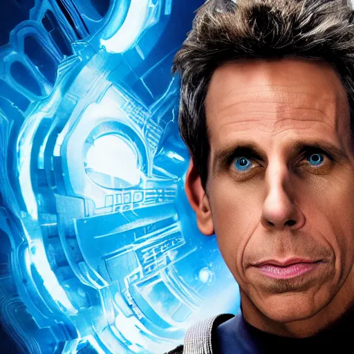 Image similar to Ben Stiller as Reed Richards, still from Fantastic Four movie, detailed, 4k