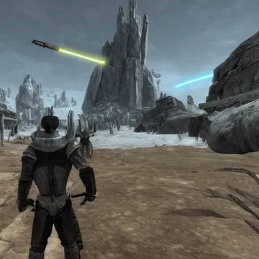 Prompt: star wars in skyrim