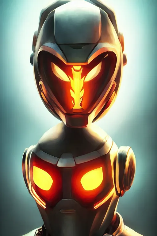 Image similar to epic mask helmet robot ninja portrait stylized as fornite style game design fanart by concept artist gervasio canda, behance hd by jesper ejsing, by rhads, makoto shinkai and lois van baarle, ilya kuvshinov, rossdraws global illumination radiating a glowing aura global illumination ray tracing hdr render in unreal engine 5