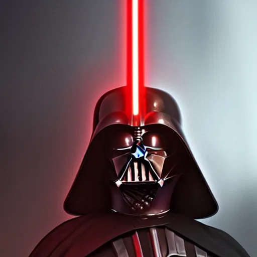 Image similar to Darth Vader in steampunk armor, cinematic lighting, realistic